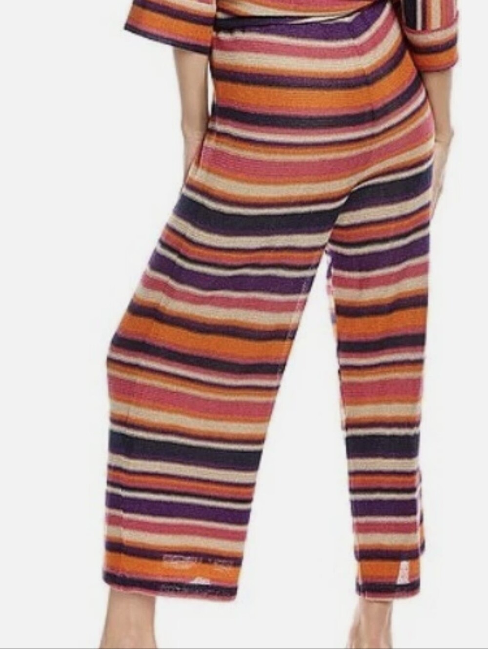 Trina Turk Multi-Color Striped Knit Top with Beige Lining - Picture 9 of 12